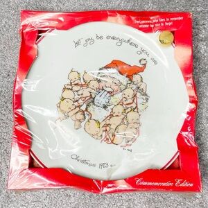 Vintage Plate Christmas Rose O'Neill Kewpie Doll Santa Claus Collector's Ed 1973